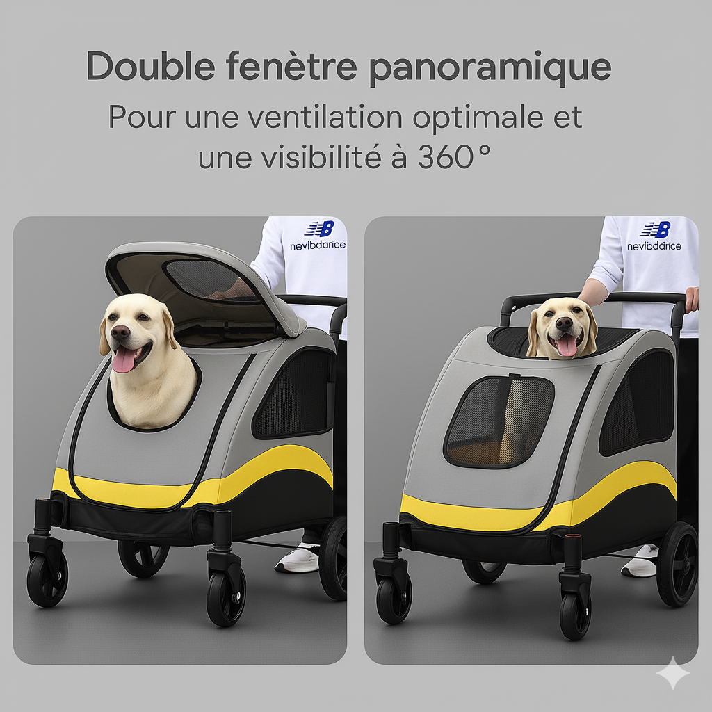 Poussette pour grand chien - Lapattedorée