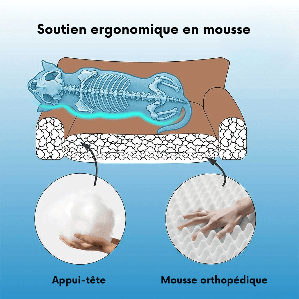 Lit orthopédique pour chien en similicuir - Lapattedorée