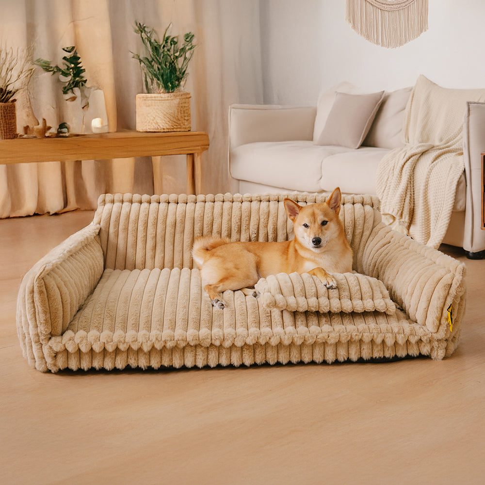 Grand lit orthopédique lavable et moelleux pour chien
