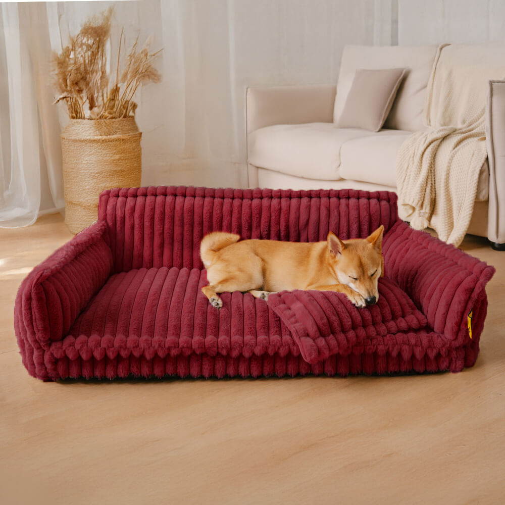 Grand lit orthopédique lavable et moelleux pour chien