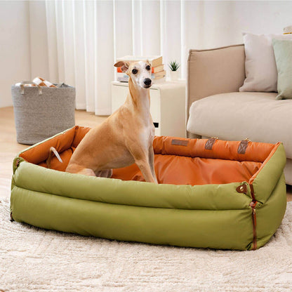 Grand panier pour chien en similicuir pour siège auto