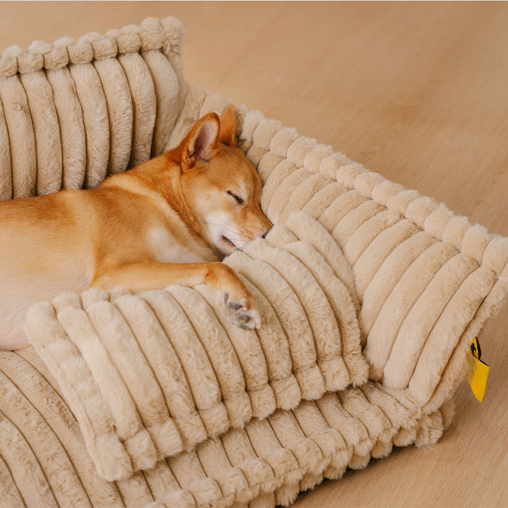 Grand lit orthopédique lavable et moelleux pour chien