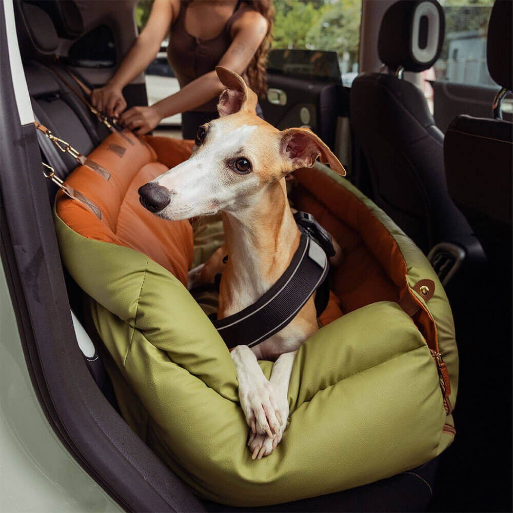 Grand panier pour chien en similicuir pour siège auto