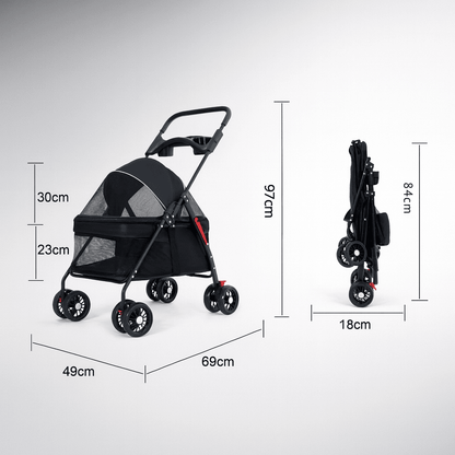 Poussette pour chien tout terrain - Lapattedorée