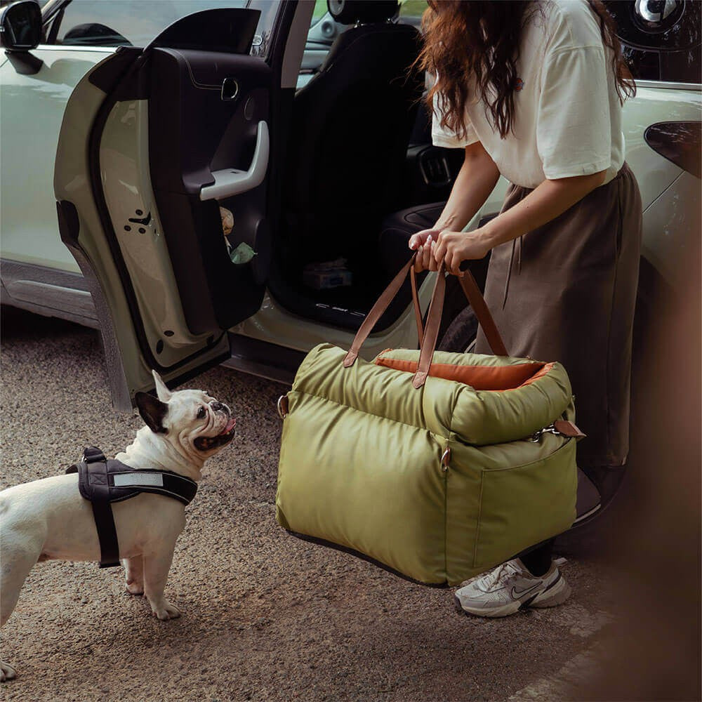 panier pour chien en similicuir pour siège auto