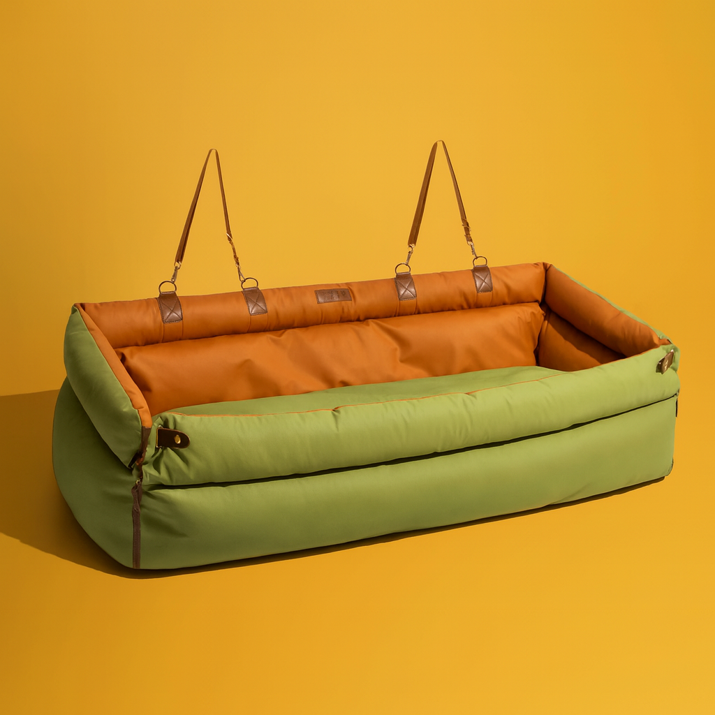 Grand panier pour chien en similicuir pour siège auto