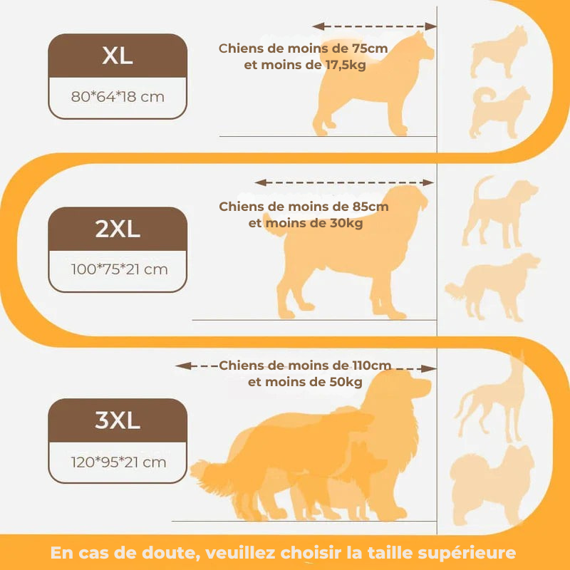 Grand lit coussin épais anti-rayures pour chien avec protection de la colonne vertébrale