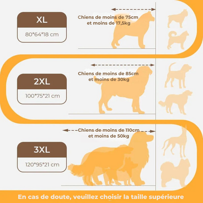 Grand lit coussin épais anti-rayures pour chien avec protection de la colonne vertébrale