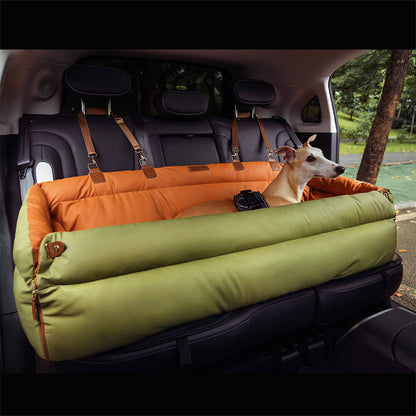 Grand panier pour chien en similicuir pour siège auto