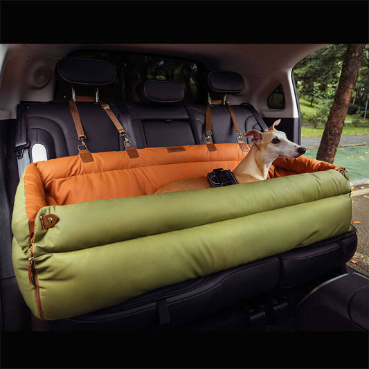 Grand panier pour chien en similicuir pour siège auto