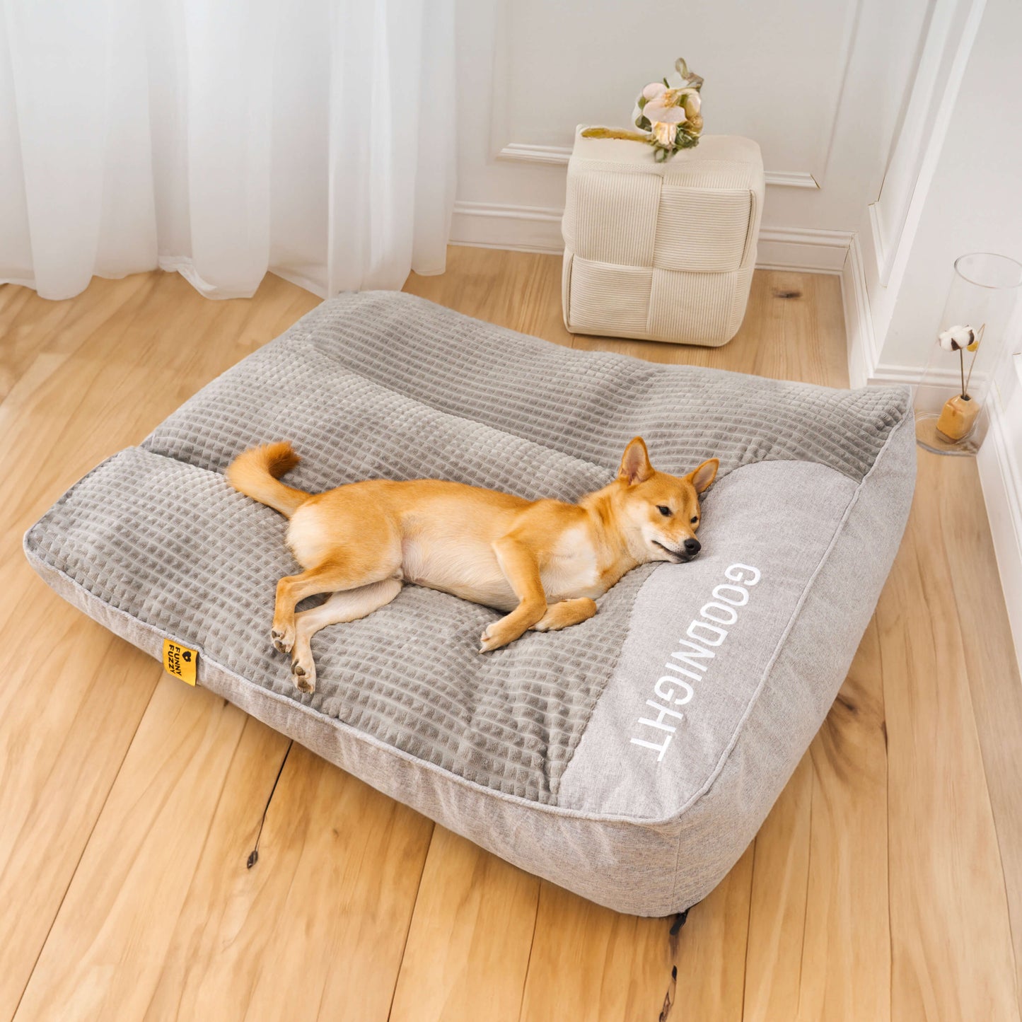 Grand lit coussin épais anti-rayures pour chien avec protection de la colonne vertébrale