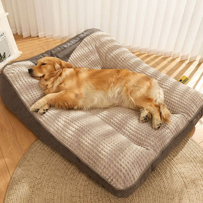 Grand lit coussin épais anti-rayures pour chien avec protection de la colonne vertébrale