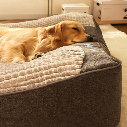 Grand lit coussin épais anti-rayures pour chien avec protection de la colonne vertébrale