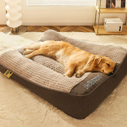 Grand lit coussin épais anti-rayures pour chien avec protection de la colonne vertébrale