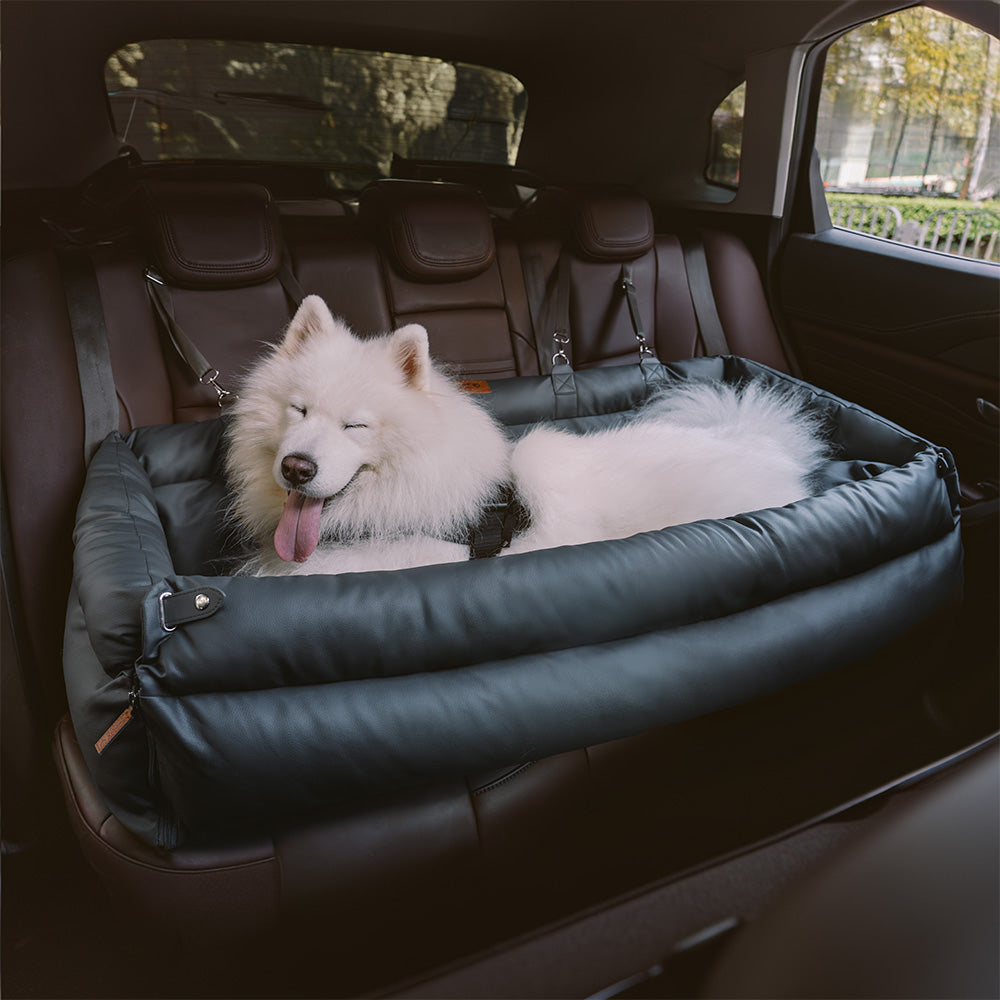 Grand panier pour chien en similicuir pour siège auto