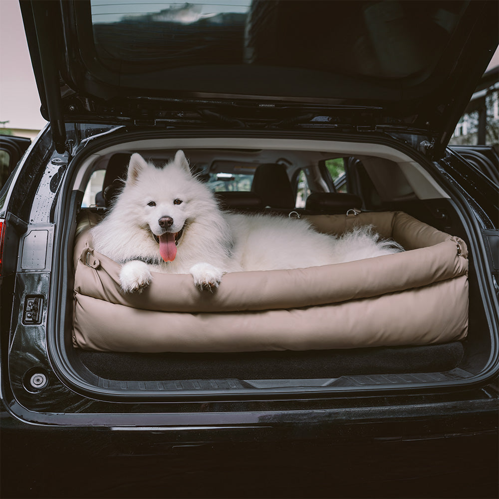 Grand panier pour chien en similicuir pour siège auto