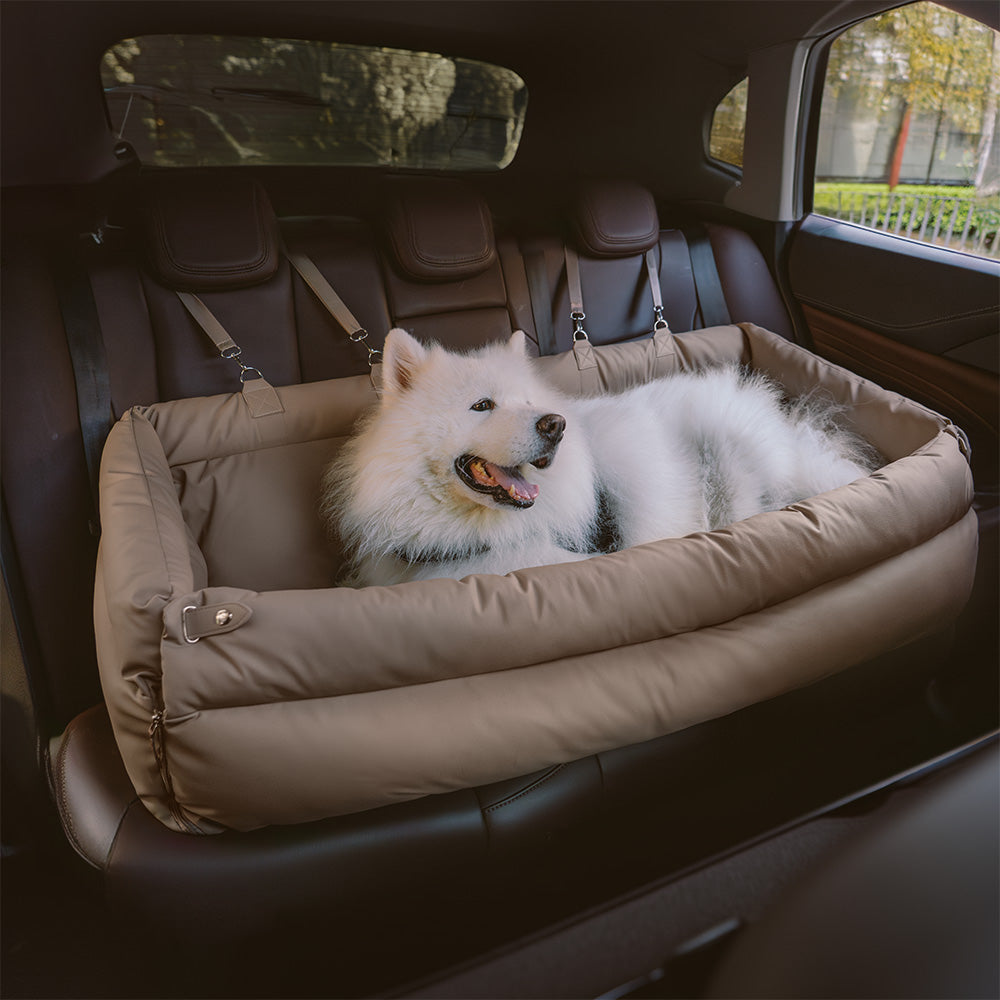 Grand panier pour chien en similicuir pour siège auto