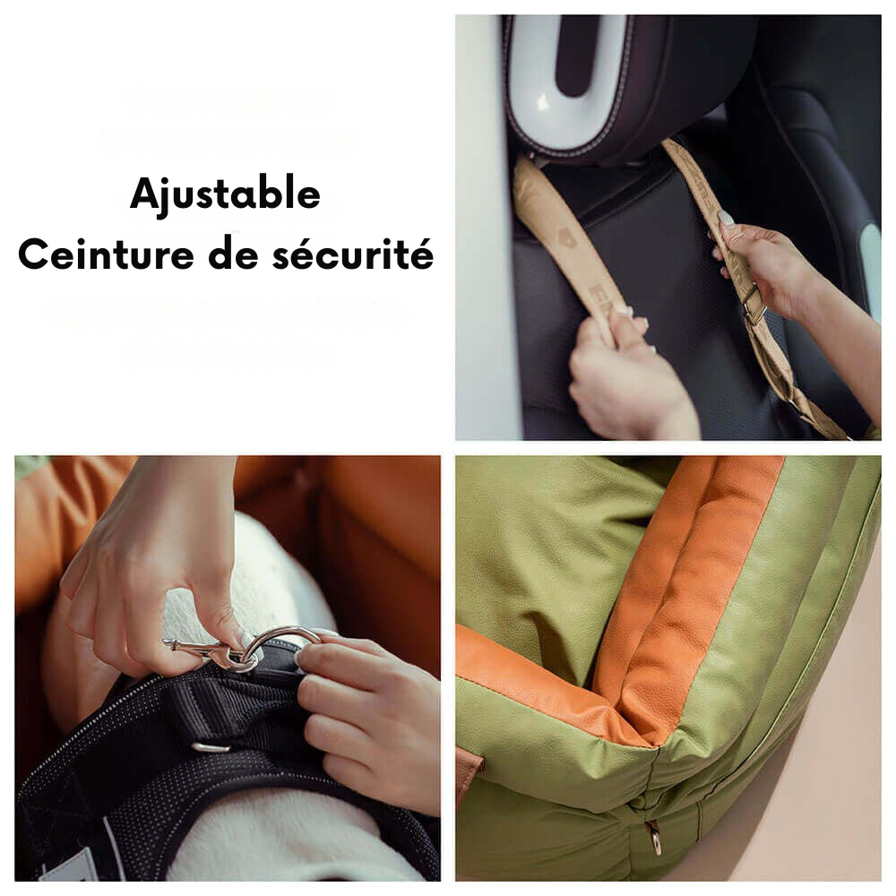 Grand panier pour chien en similicuir pour siège auto