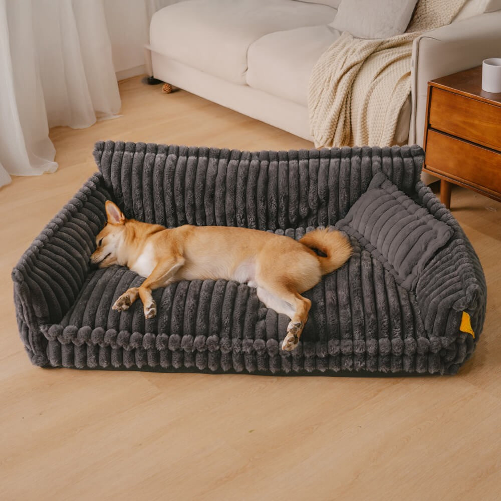 Grand lit orthopédique lavable et moelleux pour chien