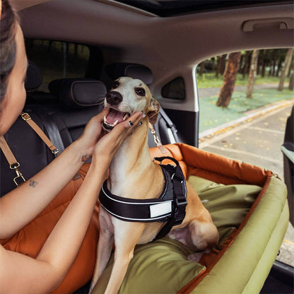 Grand panier pour chien en similicuir pour siège auto