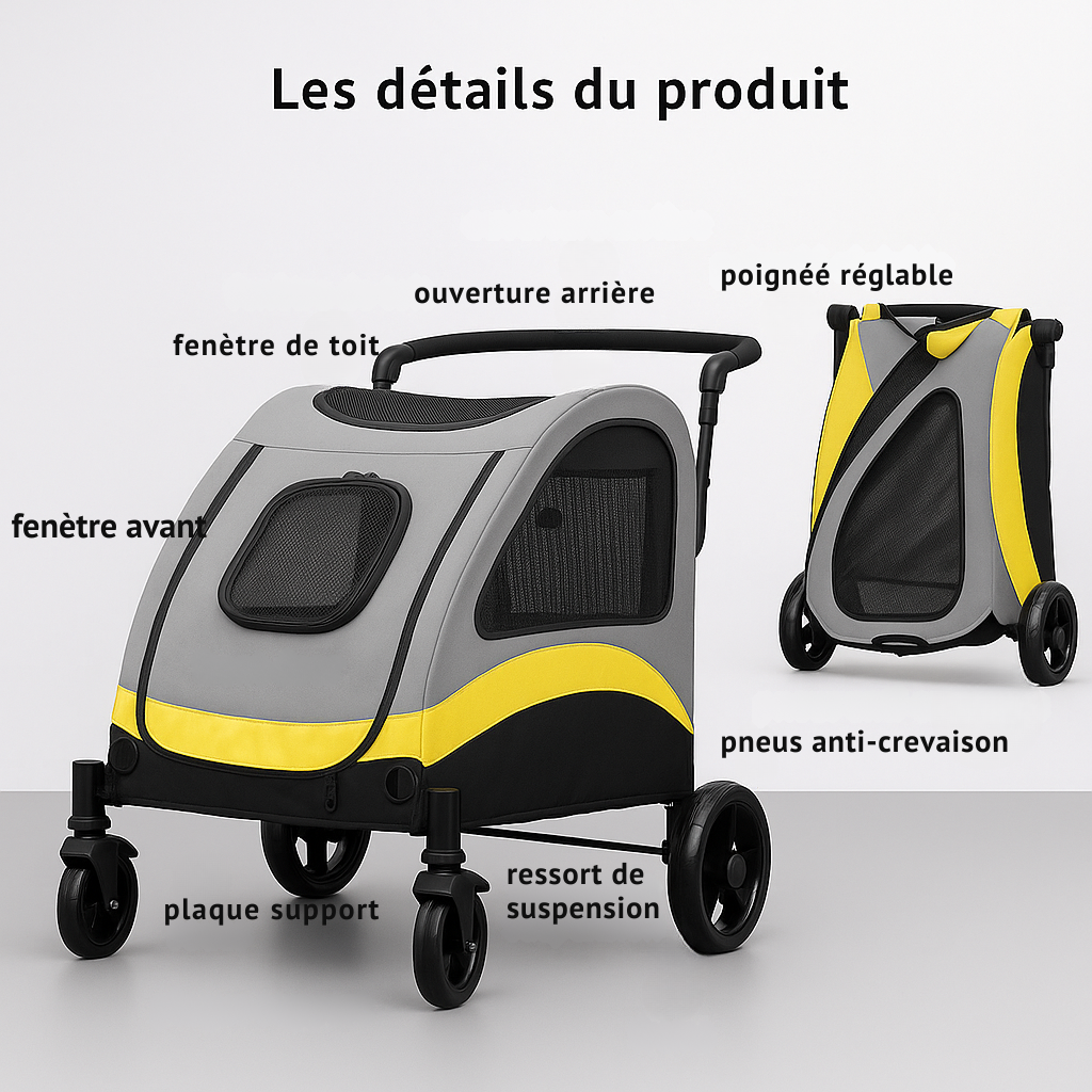 Poussette pour grand chien - Lapattedorée