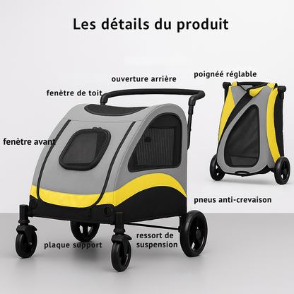 Poussette pour grand chien - Lapattedorée