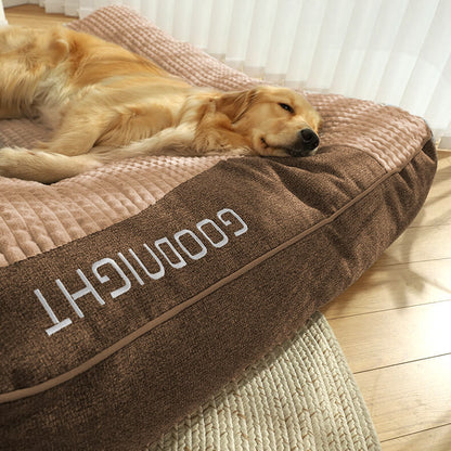 Grand lit coussin épais anti-rayures pour chien avec protection de la colonne vertébrale