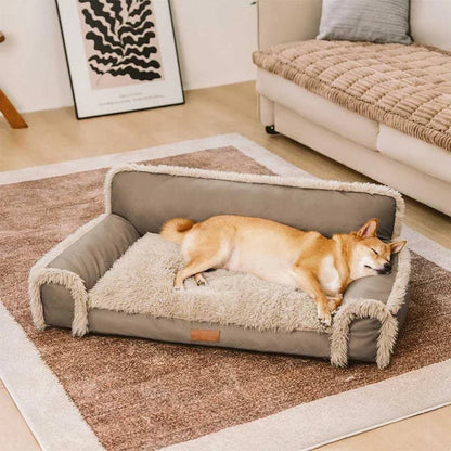 Lit orthopédique pour chien en similicuir - Lapattedorée