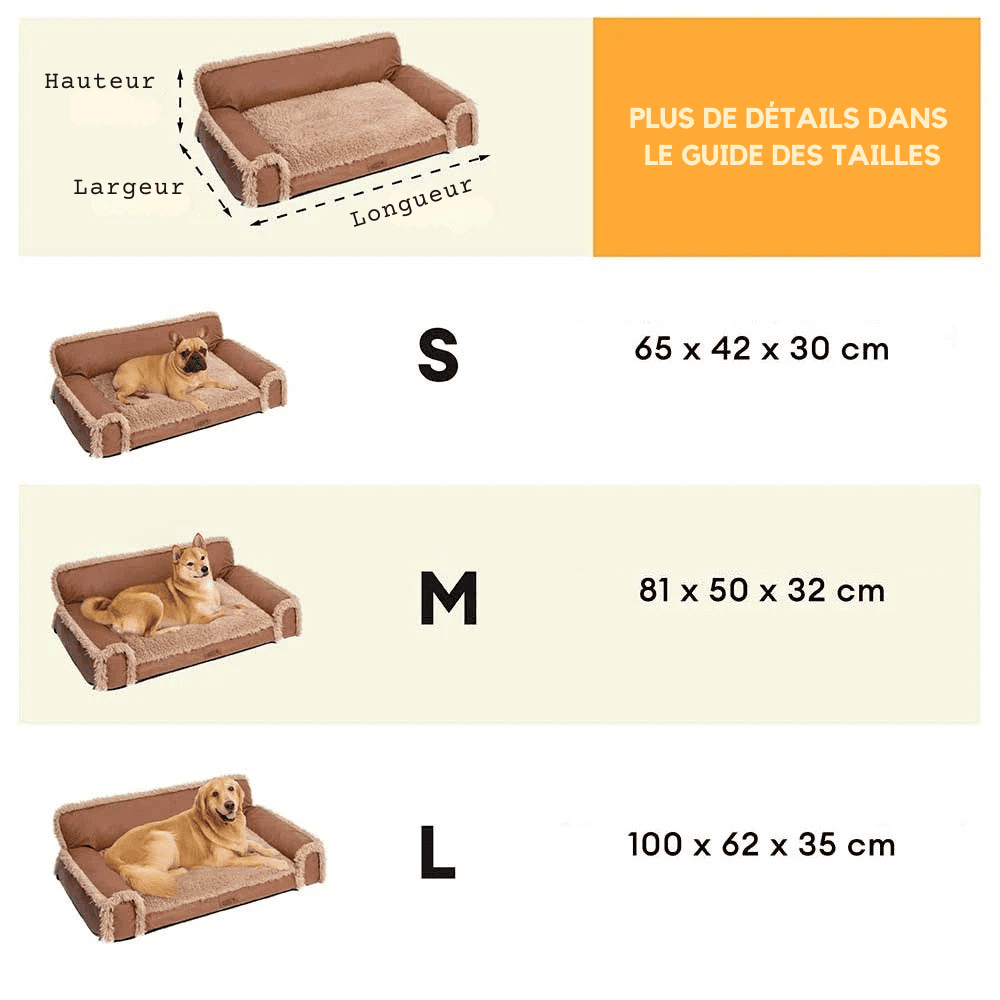 Lit orthopédique pour chien en similicuir