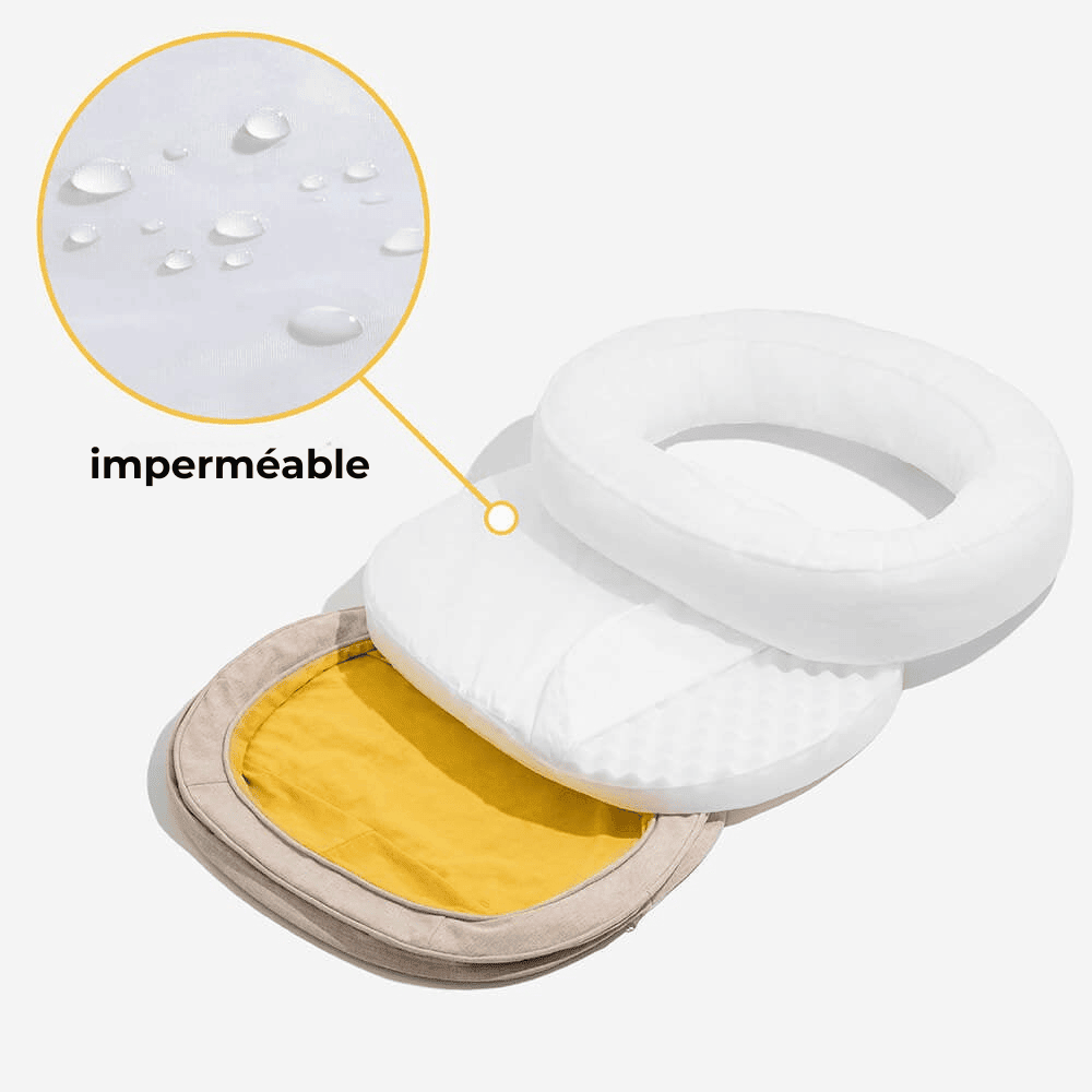 Panier pour chien orthopédique en forme de beignet - Lapattedorée